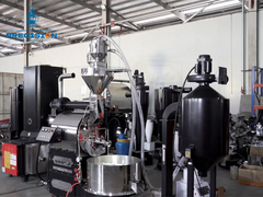 เครื่องแปรงกาแฟมืออาชีพ 15 กิโลกรัม พร้อมเครื่องบรรจุอัตโนมัติเต็ม เครื่องกําจัดควัน และเครื่องปั่นกาแฟ