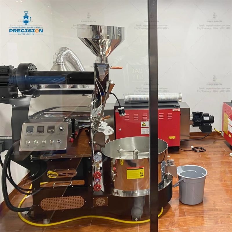5Kg 12Kg 15Kg ก๊าซ ไฟฟ้า ช่างกาแฟ ถั่วทอสเตอร์เครื่องแปรง 0-300C อุณหภูมิปรับ